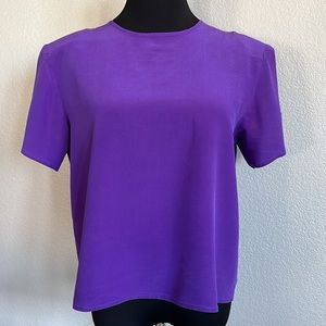 Purple Silk Blouse Size L